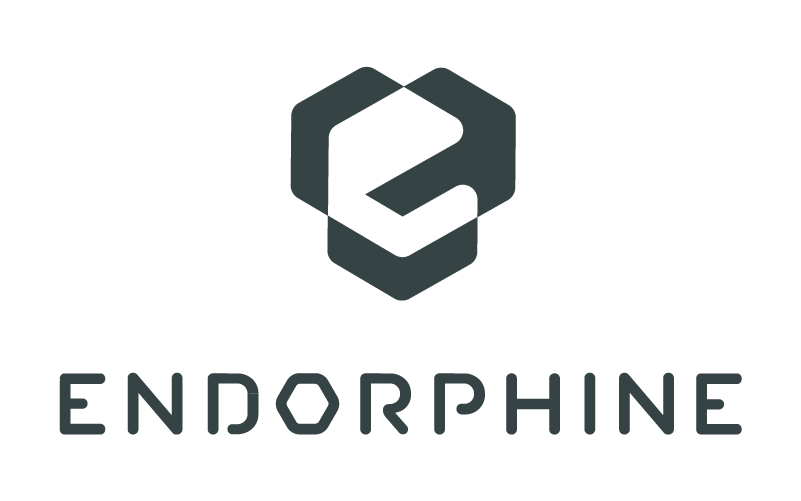 Logo noir Endorphine avec symbole hexagonal
